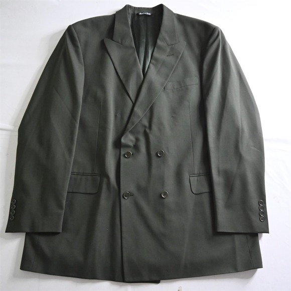 Pronto Uomo‎ Firenze 46L Green Italy Double Breasted Blazer Sport Coat Jacket